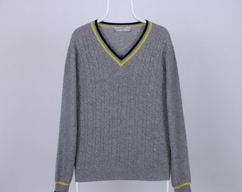 Etro sweater jumper pure wool gray elegant pure L XL