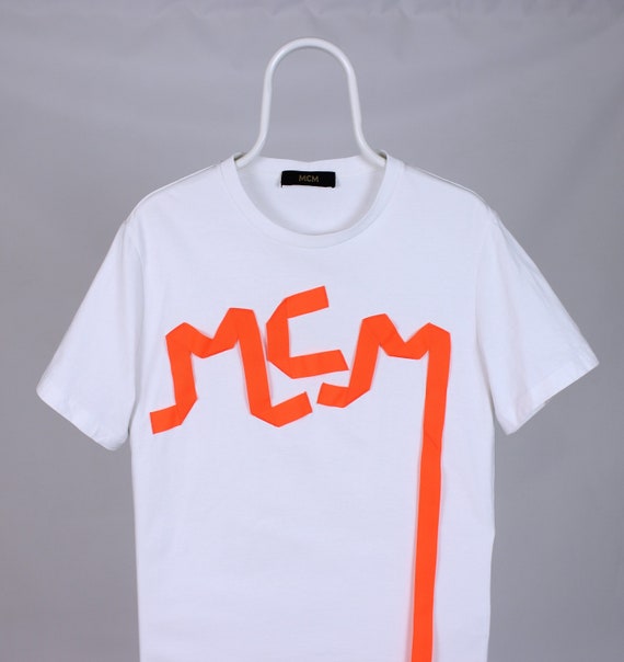 Buy Mcm Vintage Men T Shirt Tee Center Logo White M Online in