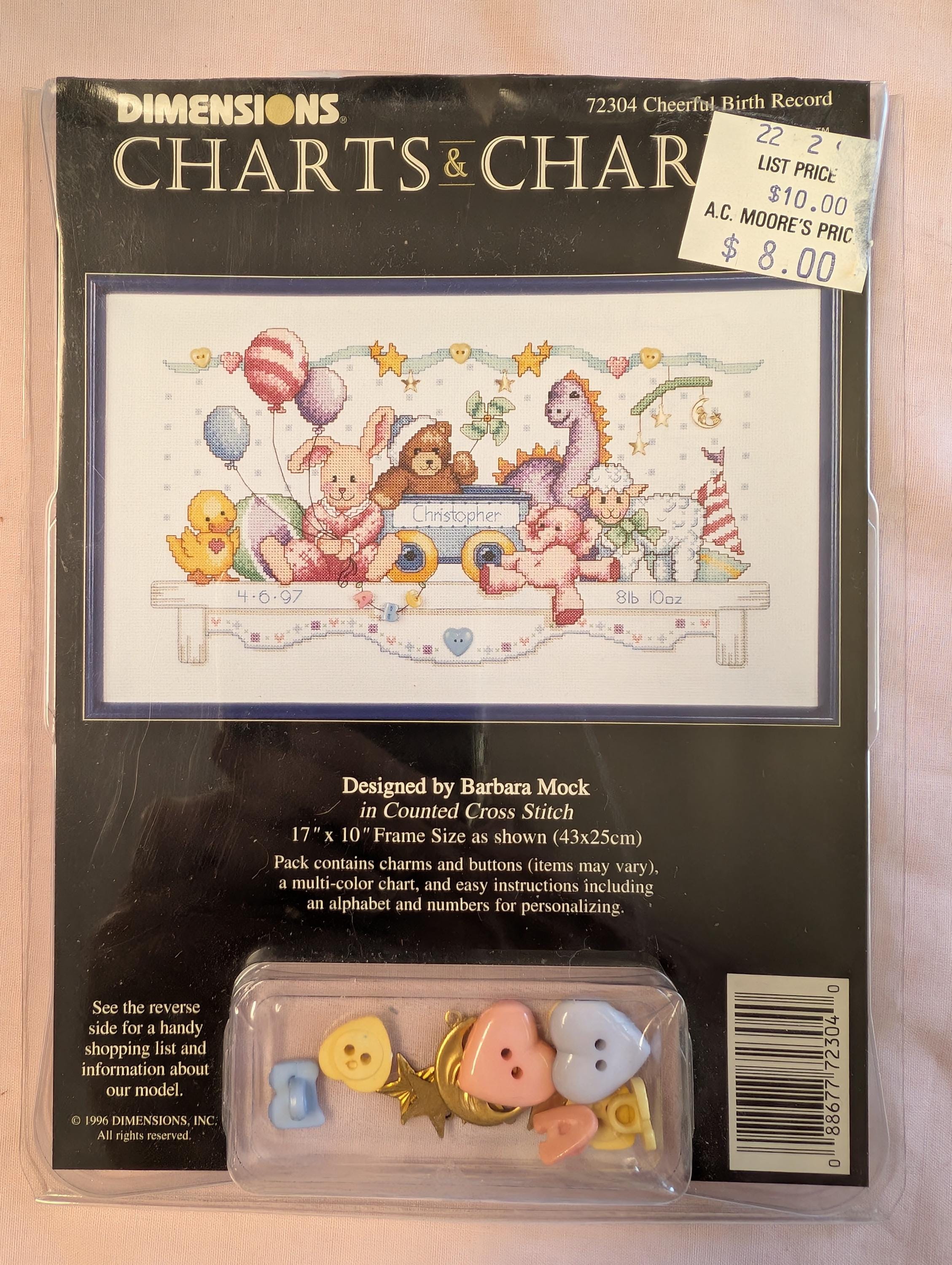 DIMENSIONS☆CHARTS&CHARMSキット Vtg Dimensions Charts & Charms GOOD MEASURE Cross Stitch Kit