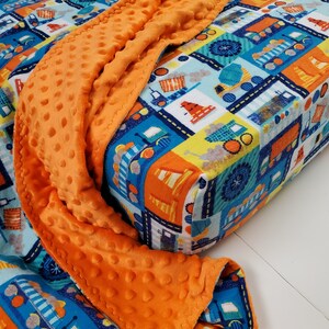 Baby Blanket Fitted Sheet Set plus BONUS Cars and Trucks, Construction, Big Rig Construction