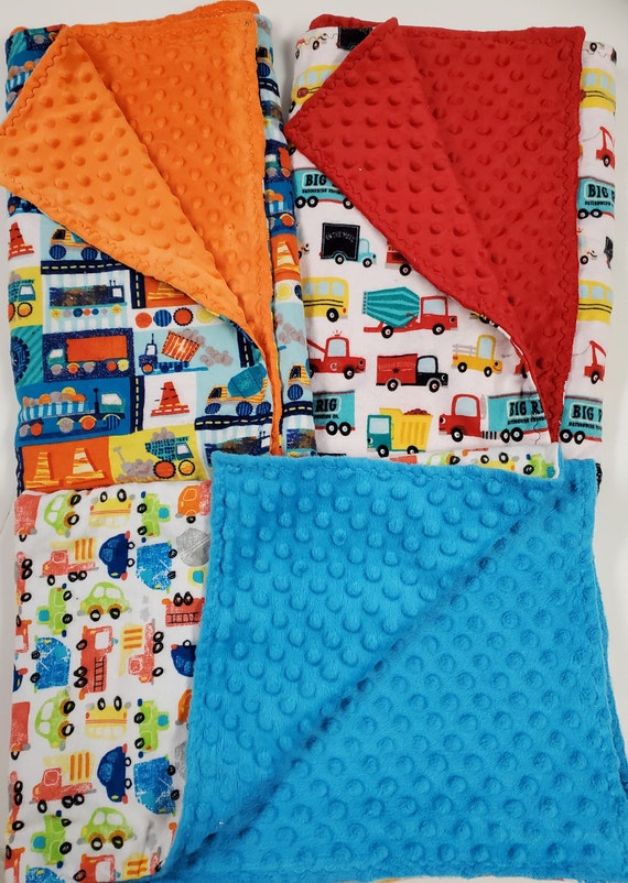 Baby Blanket Fitted Sheet Set plus BONUS Cars and Trucks, Construction, Big Rig