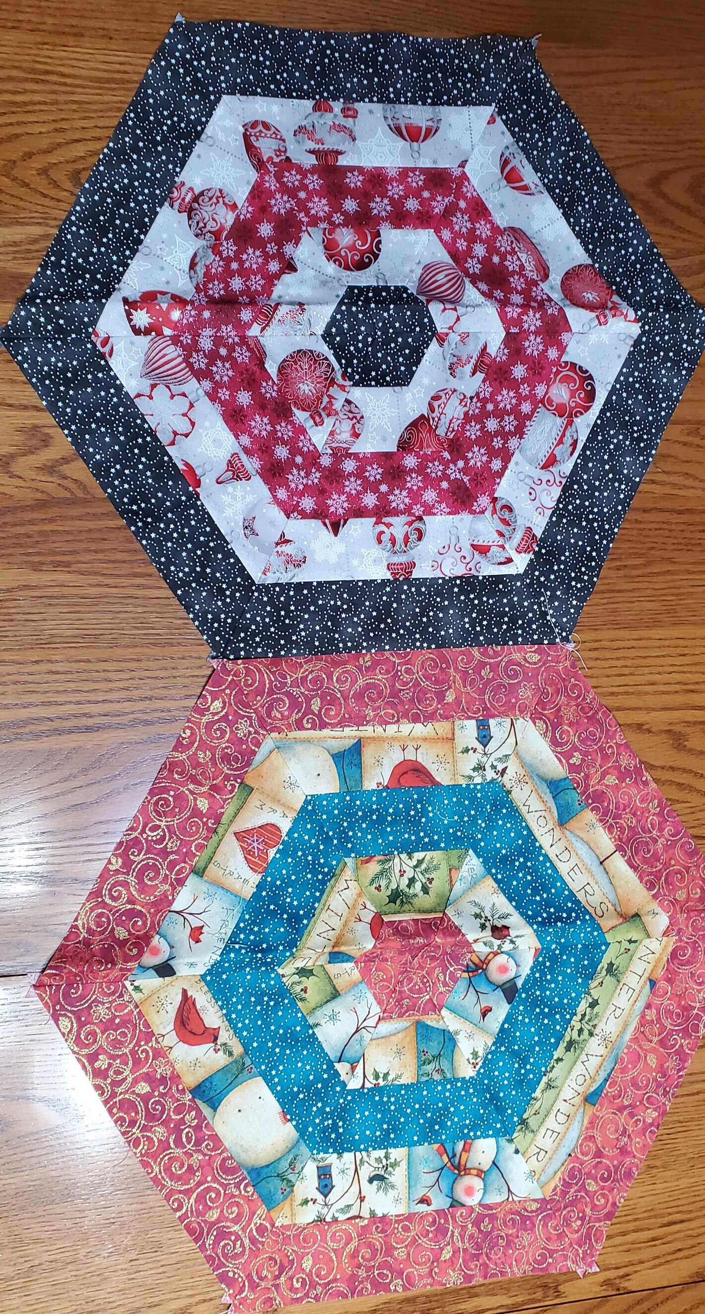 Mix and Match Reversible Hexagon Table Topper You Choose Christmas - Etsy