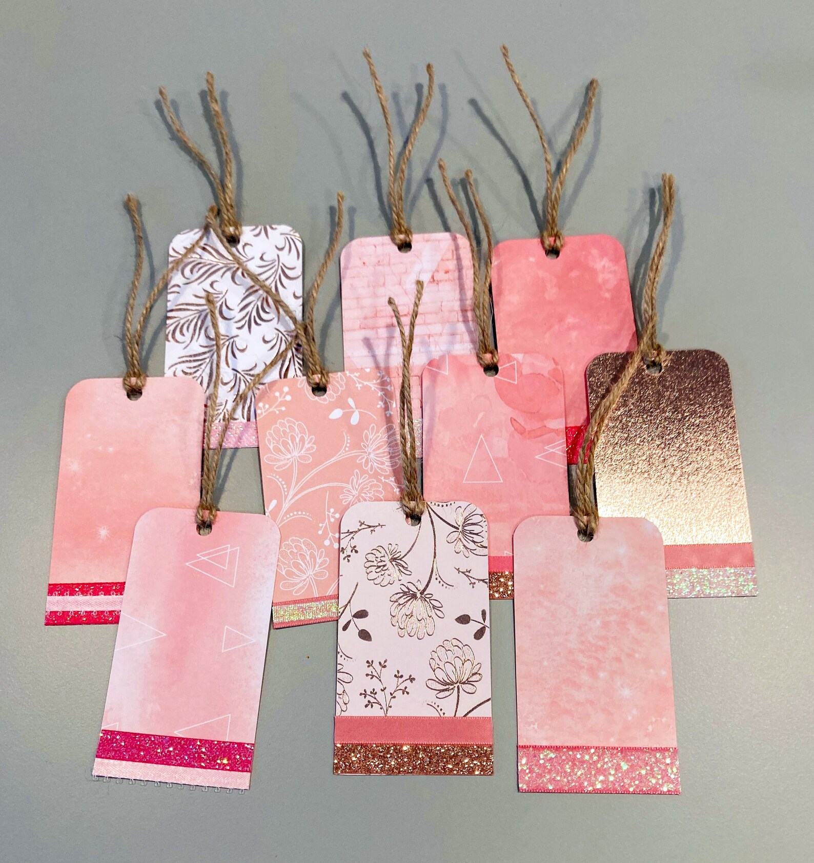 Rose Gold and Pink Embellished Gift Tags Set of 10 Pink Etsy