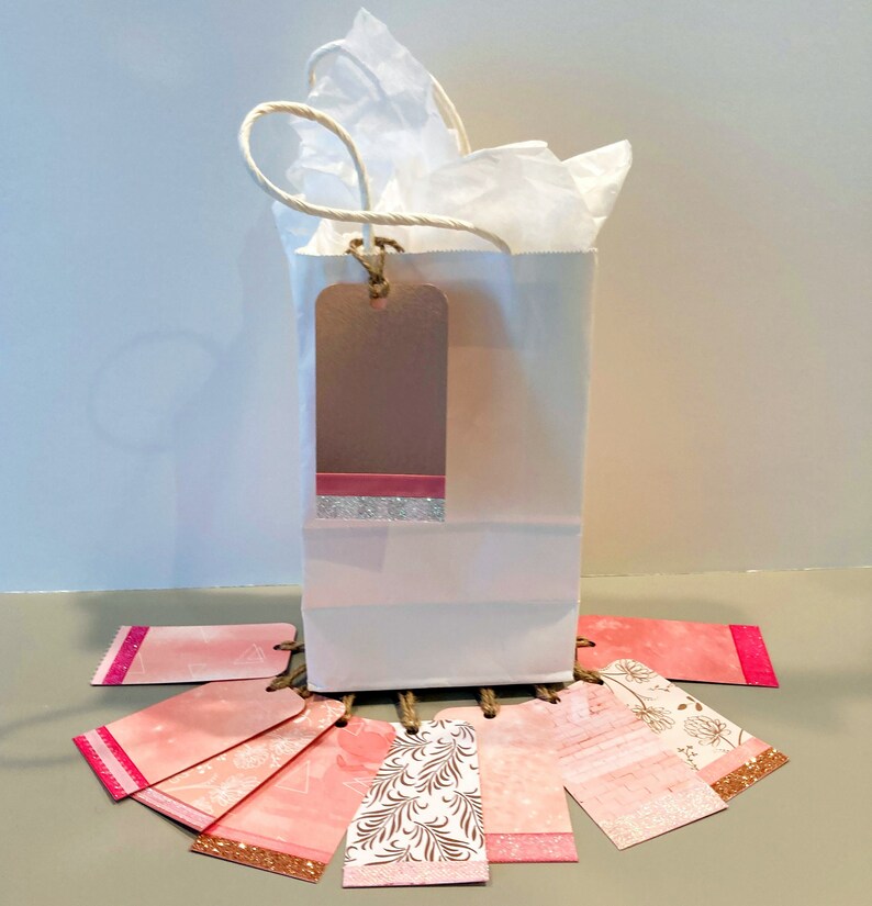 Rose Gold and Pink Embellished Gift Tags Set of 10 Pink Etsy