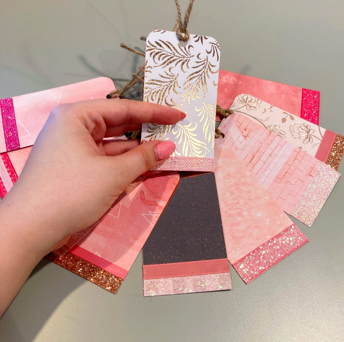 Rose Gold and Pink Embellished Gift Tags Set of 10 Pink Etsy