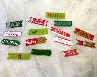 Christmas Gift Tags, Small Christmas Tags, Xmas Thin Tags, Holiday Season Gifting, Xmas Tags, Modern Christmas Tags, Gift Wrapping Tags
