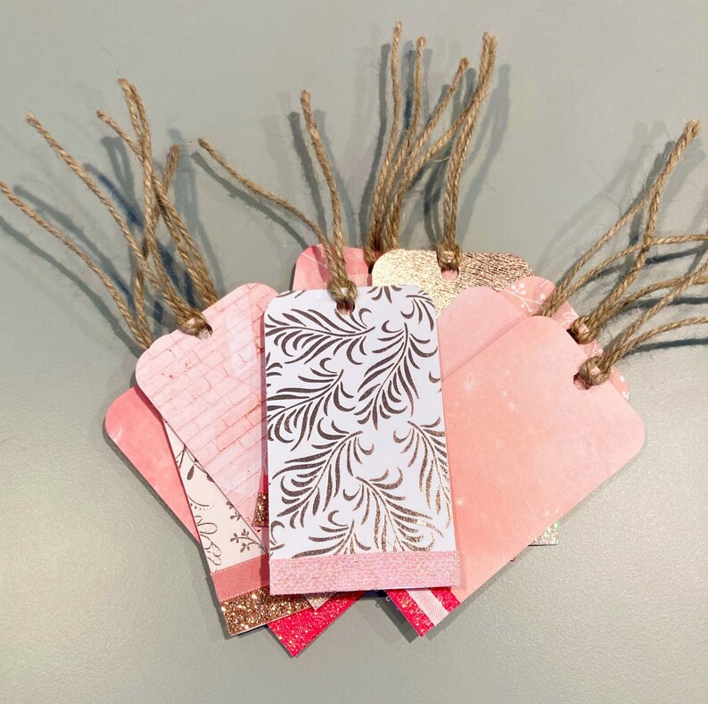 Rose Gold and Pink Embellished Gift Tags Set of 10 Pink Etsy