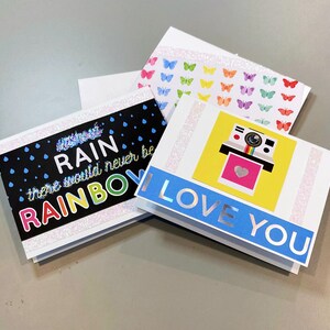 Rainbow Card Set, 3 Rainbow Themed Cards, Pride Cards, Share the Love Cards, Rainbow Mama Gift, Pride Gift, Rainbow Love