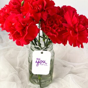 Be-You-Tiful Gift Tags, Valentine&#39;s Day Gift Tags, Red and Purple Tags, Love Gifting, Tags for Chocolates and Flowers