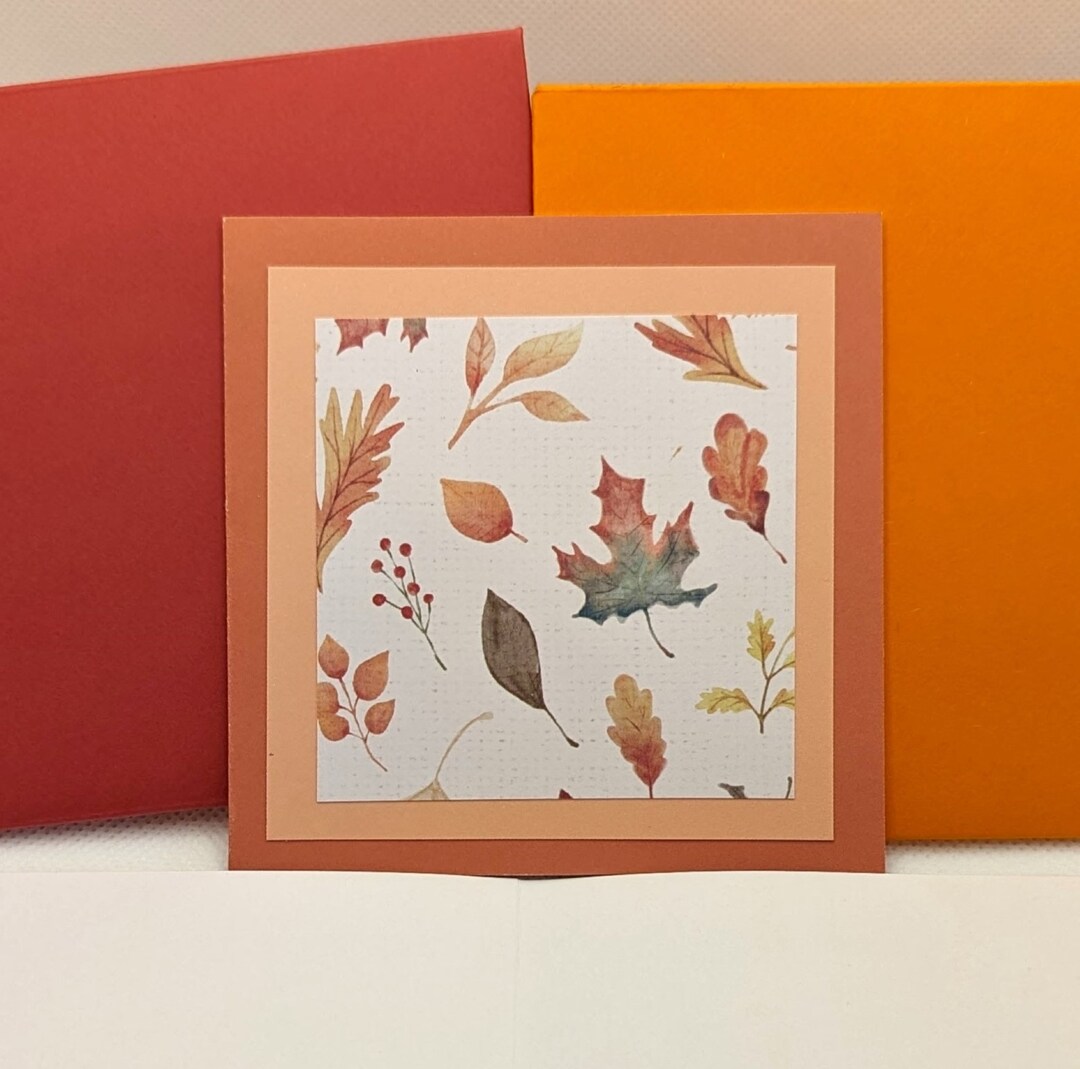 Fall Card Set, Autumn Greeting Cards, Set of 5 Fall Leaf Cards, Fall ...