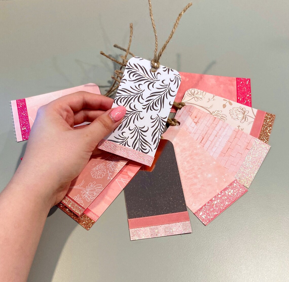 Rose Gold and Pink Embellished Gift Tags Set of 10 Pink Etsy