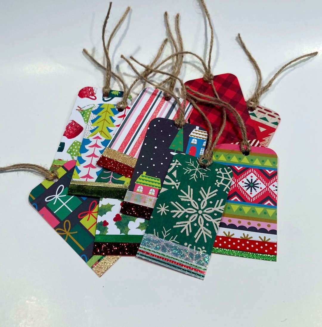 Christmas Gift Tags Handmade, Set of 10 Gift Tags, Xmas Gift Wrapping