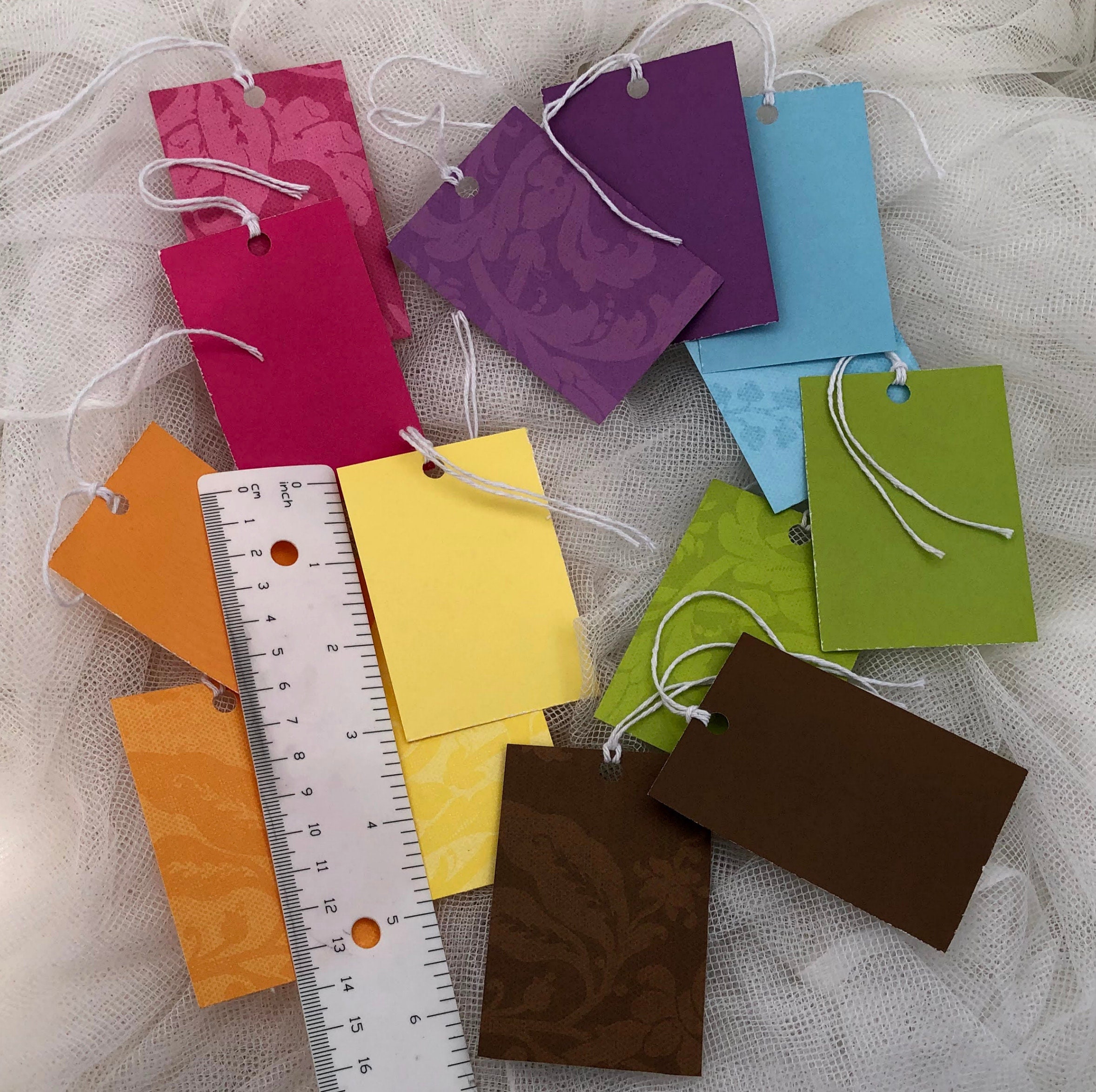 Small Patterned Gift Tags, Gift Tags, Blank Rainbow Tags, Luggage Tags ...