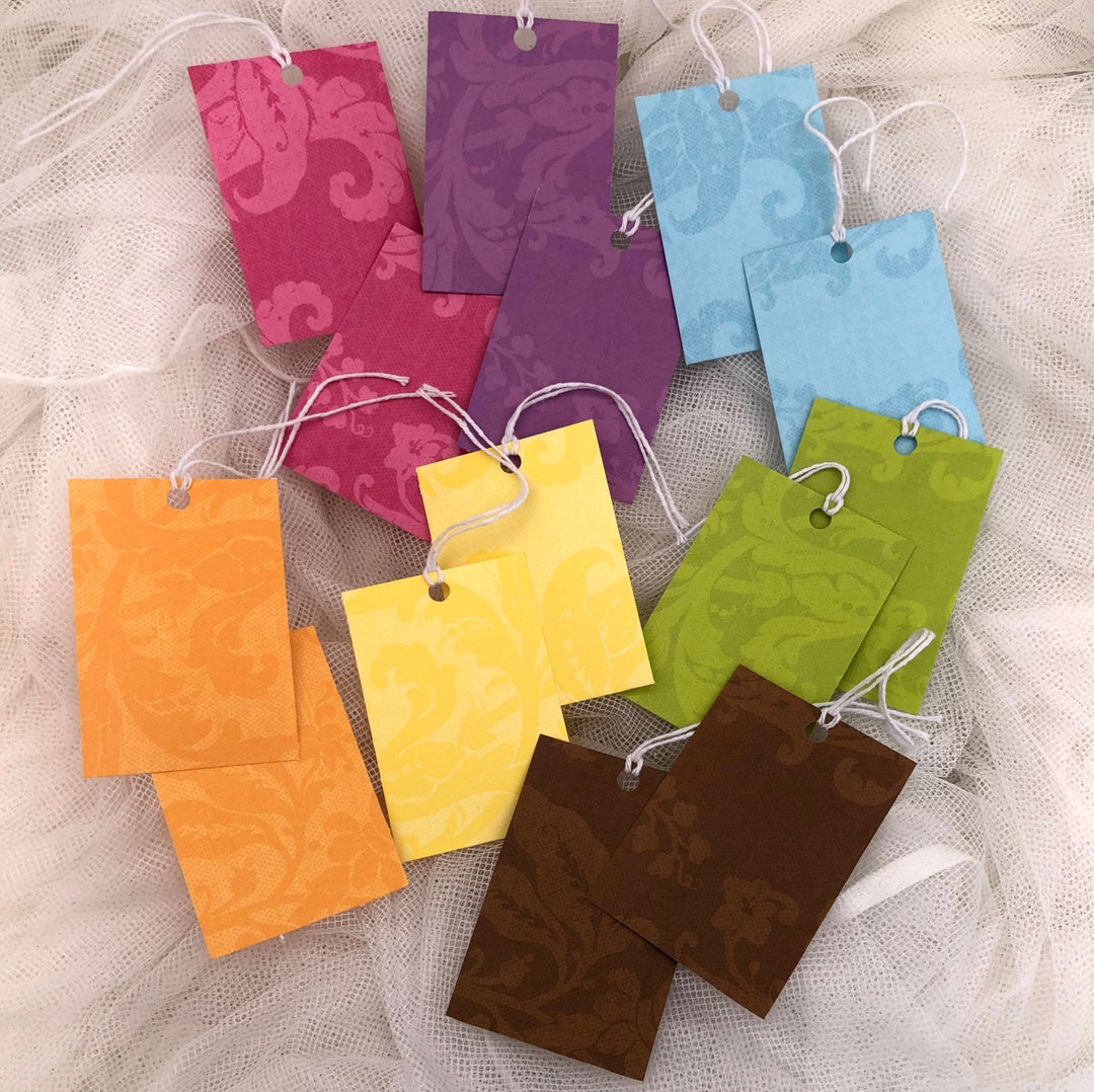 Small Patterned Gift Tags, Gift Tags, Blank Rainbow Tags, Luggage Tags