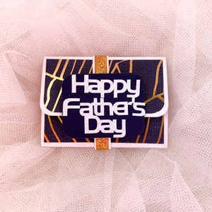 Titular de la tarjeta de regalo del Día del Padre, Regalo de papá, Abuelo presente, Regalo del Día del Padre Azul, Figuras del Padre, Padre Presente