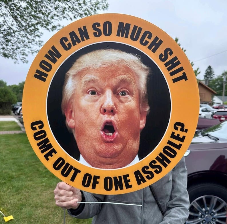 Protest signs also available.