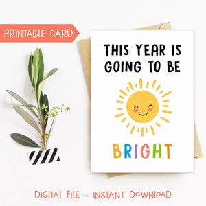 Este año va a ser brillante, Tarjeta de regreso a la escuela para niños, Tarjeta del primer día de clases, Tarjeta de agradecimiento al maestro imprimible, descarga digital