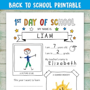 Back to school printable, All about me school memories, First day of school activities, Coloring pages, second grade activities, Elementary