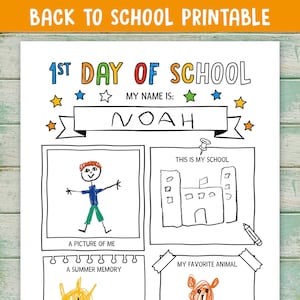De volta às aulas para impressão, Cartão do primeiro dia do jardim de infância, Tudo sobre mim, lembranças da escola, Primeiro dia de atividades escolares, Páginas para colorir,