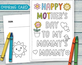 Mothers day card from grandchild, Mothers day coloring card, Grandma card mother&#39;s day, Coloring cards for kids, Greeting cards for grandma