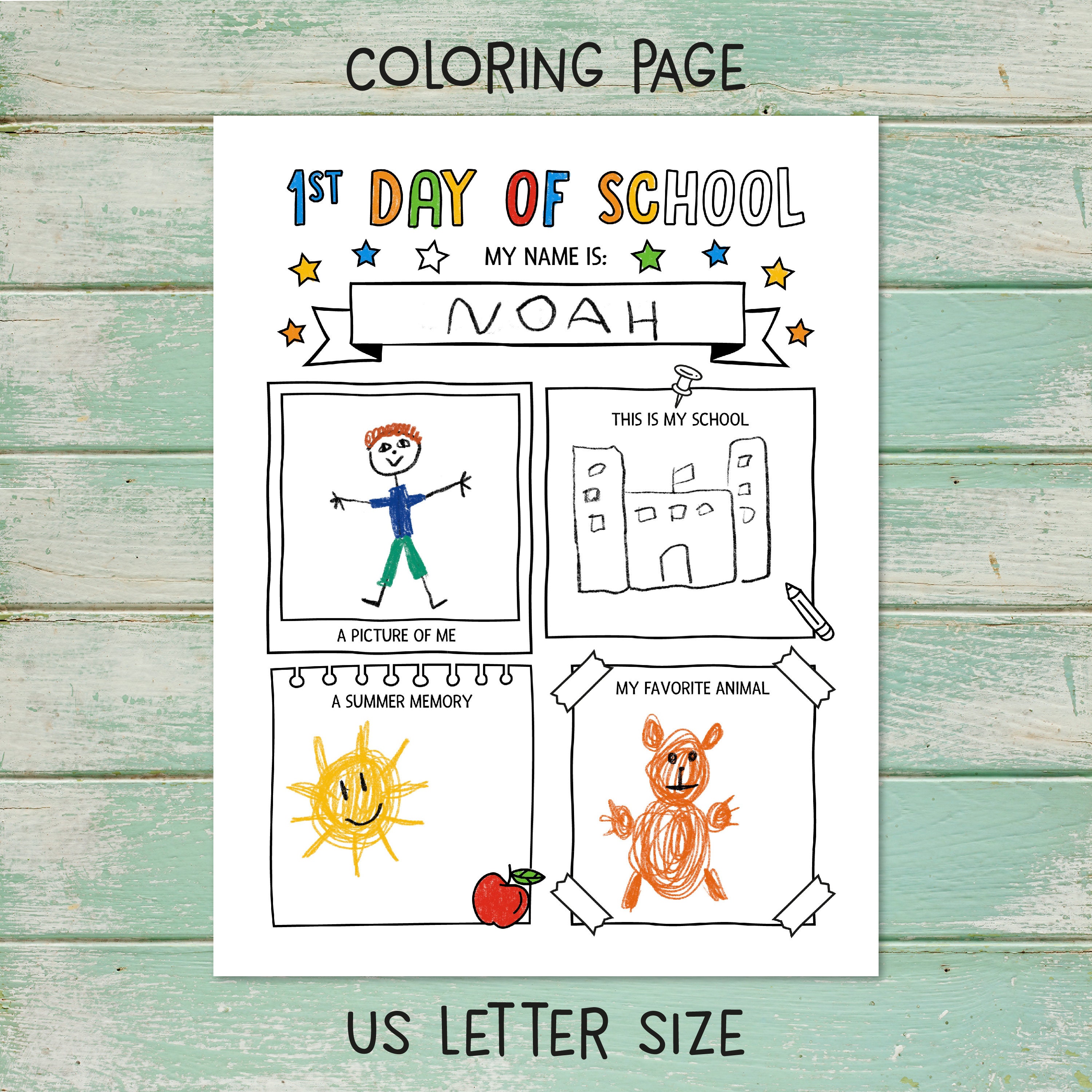 First Day Of Kindergarten Template