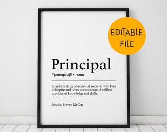 Principal appreciation gift, Principal gifts ideas, Teacher appreciation poster, teacher appreciation printable sign, Principal poster