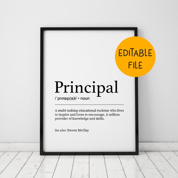 Principal appreciation gift, Principal gifts ideas, Teacher appreciation poster, teacher appreciation printable sign, Principal poster