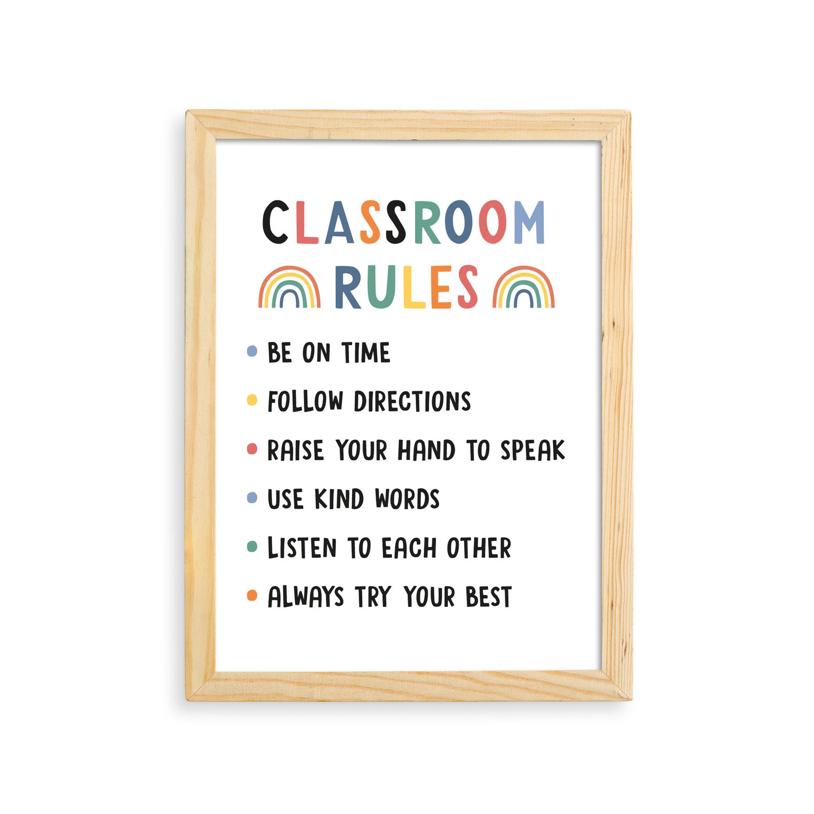 Classroom Rules Poster, Educational Wall Art, Classroom Decor ...