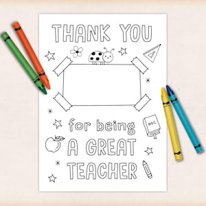 Merci d'avoir été un excellent professeur, carte de remerciement imprimable pour enseignant, carte de remerciement à colorier, cadeau de remerciement pour enseignant, cadeau de remise des diplômes