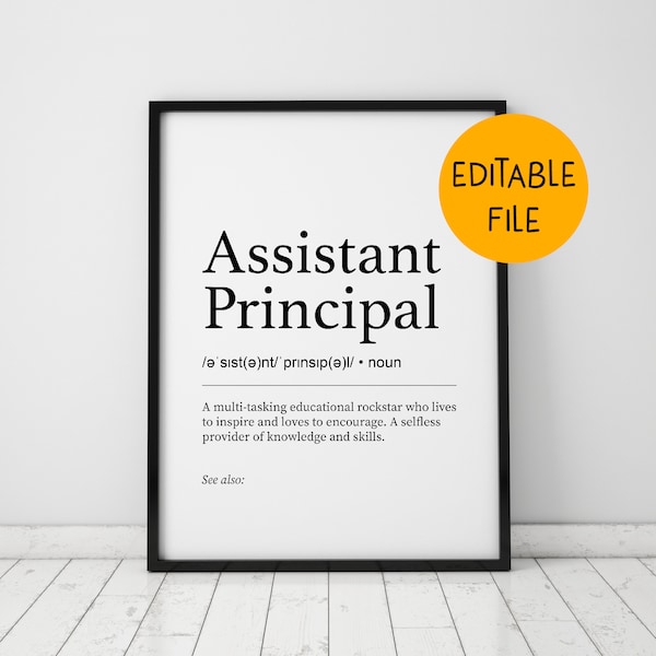 Assistant Principal gifts ideas, Teacher appreciation poster, Assistant Principal sign printable, Assistant Principal personalizable, Poster