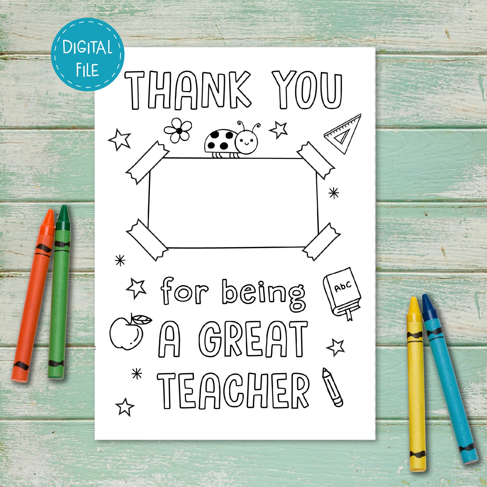 Thank You for Being a Great Teacher, Teacher Thank You Card Printable