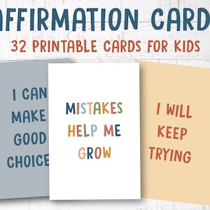 Affirmation cards for kids printable, Positive affirmations for classroom, Growth mindset card, Encouragement cards, Mindfulness gift