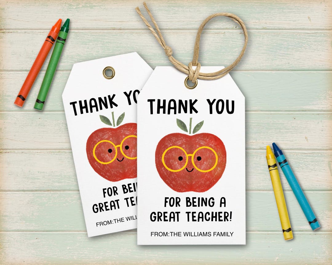 Thank You for Being a Great Teacher, Teacher Thank You Tag, Editable ...