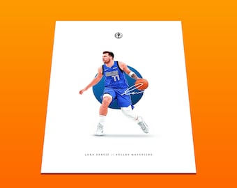 Luka Doncic Dallas Mavericks Basketball NBA Minimalistischer Druck Poster Kunst Sofortiger digitaler Download MVP Sports Man Cave Büro Spielzimmer