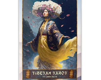 Tibetan Tarot Deck – 78 Traditional Tarot Cards with Tibetan Art & Symbolism | Spiritual Divination Tool with Guidebook in Box