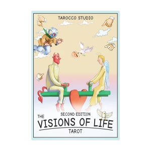 Baralho de Tarô Visões da Vida – 78 Cartas Ilustradas com Humor e Insight | Tarô Intuitivo com Guia de Autodescoberta