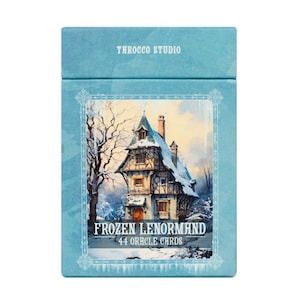 Frozen Lenormand Deck – 44 Winter Oracle Cards for Intuitive Divination | Snow-Themed Lenormand with Guidebook in Rigid Box