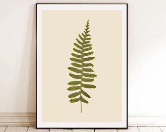 Caesalpinia Leaf, Minimalist Home decor ,Botanical Art Prints, Modern Art Prints, Single Leaf Prints, Digital Download,JPG Art printable,