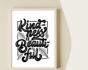 Kindness is Beautiful Digital Wall Art,Fall Decor, Digital home decor,Printable,Room Decor,Digital Download,JPG