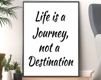 Journey of Life" Script Font Digital Art Print - Inspirational Calligraphy Typography,Digital Download,JPG