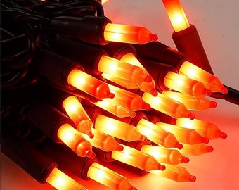 33 Ft Halloween Lights,150 Count,Black Wire Incandescent, Mini  Christmas Lights, With Light String Connectable,Fall Decor, Halloween Decor,