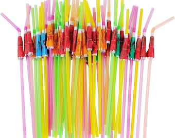 Umbrella Parasol Party Drinking Straws, Luau Party Decorations Supplies,50 Count, Tropical Drinking Straws,Party Decor, Hawaii Beach Party,