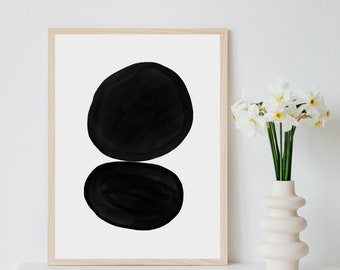 Abstract Black Blob Printable Wall Art,Inspirational Motivational Wall Art Printable,Digital Download,JPG