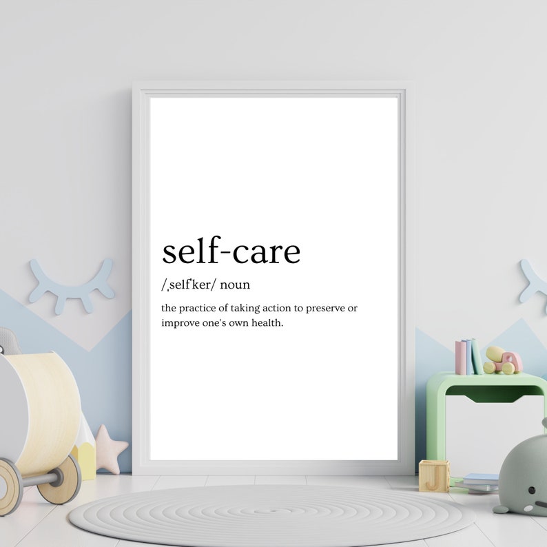 Self Care Definition Printable Motivational Wall Decorself Etsy