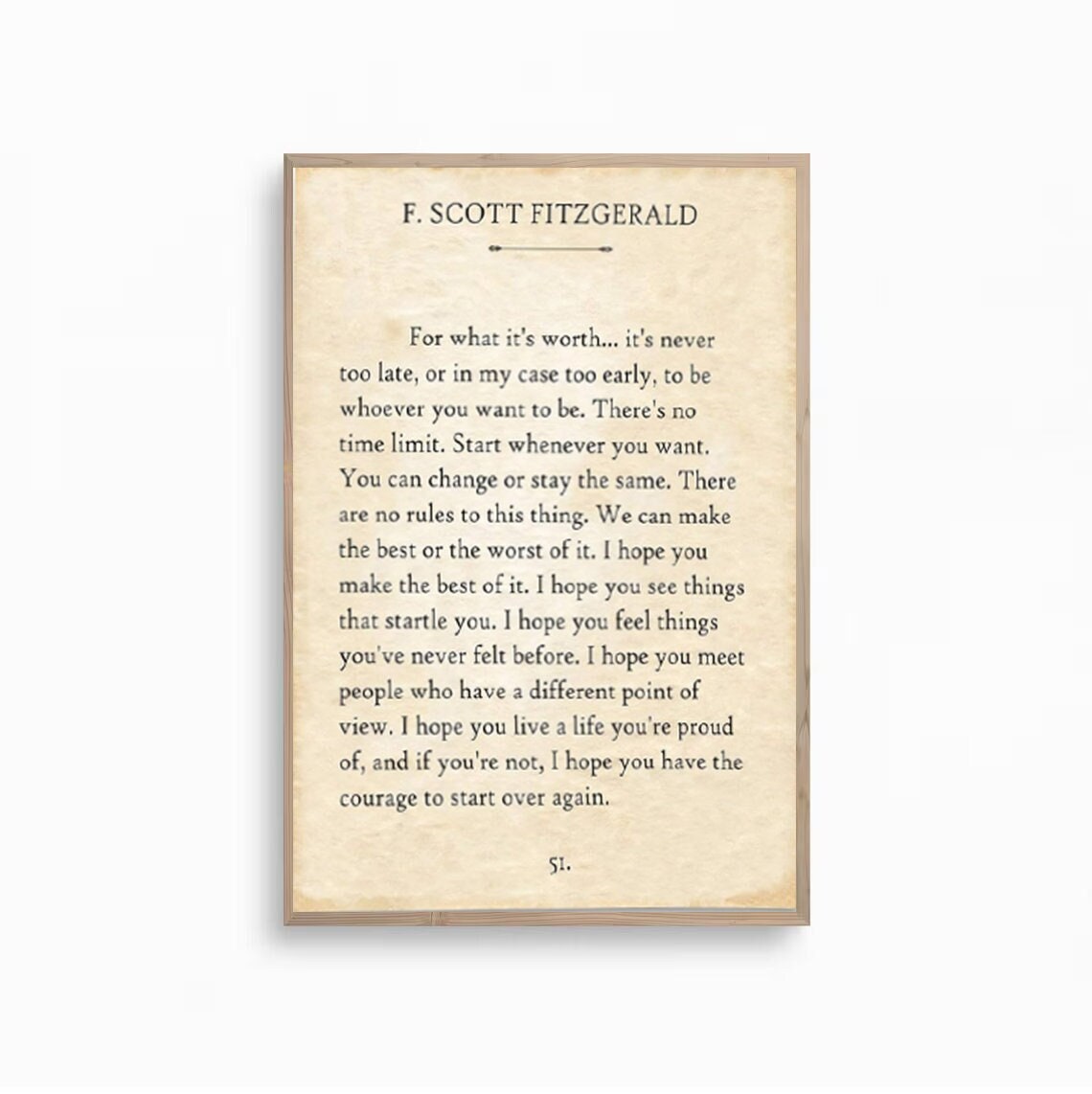 For What It's Worth, Life Quote, F Scott Fitzgerald Quote Art Print,Motivational  Art Prints,Success Sayings Printable,Digital Download,JPG