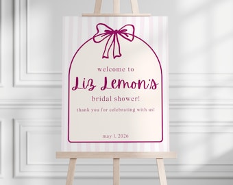 Cartel personalizado para despedida de soltera / Cartel de bienvenida para despedida de soltera / Descarga digital de Canva / Cartel de compromiso femenino