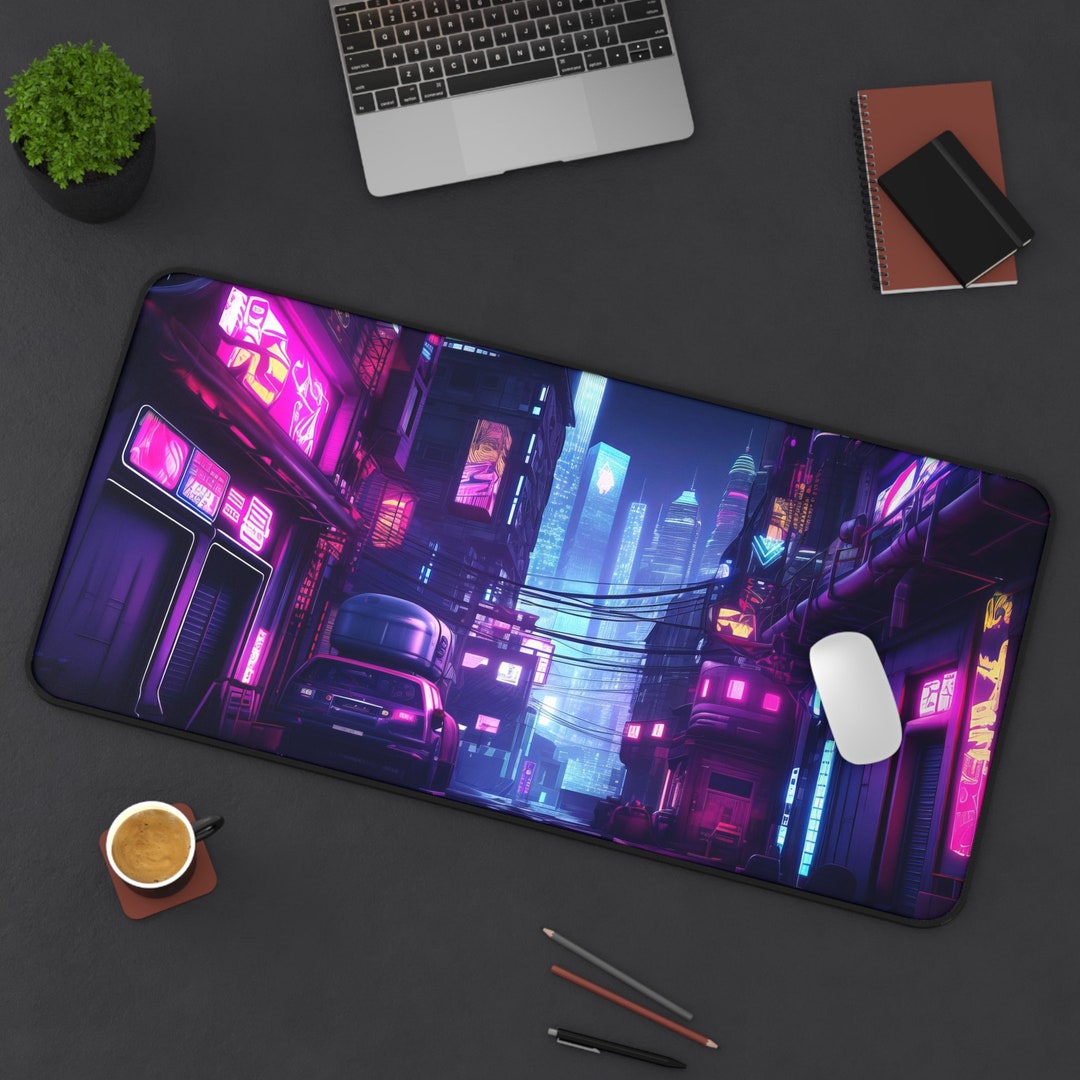 Cyberpunk Gaming Desk Mat Desk Mousepad Aesthetic Cute Desk Pad Gaming