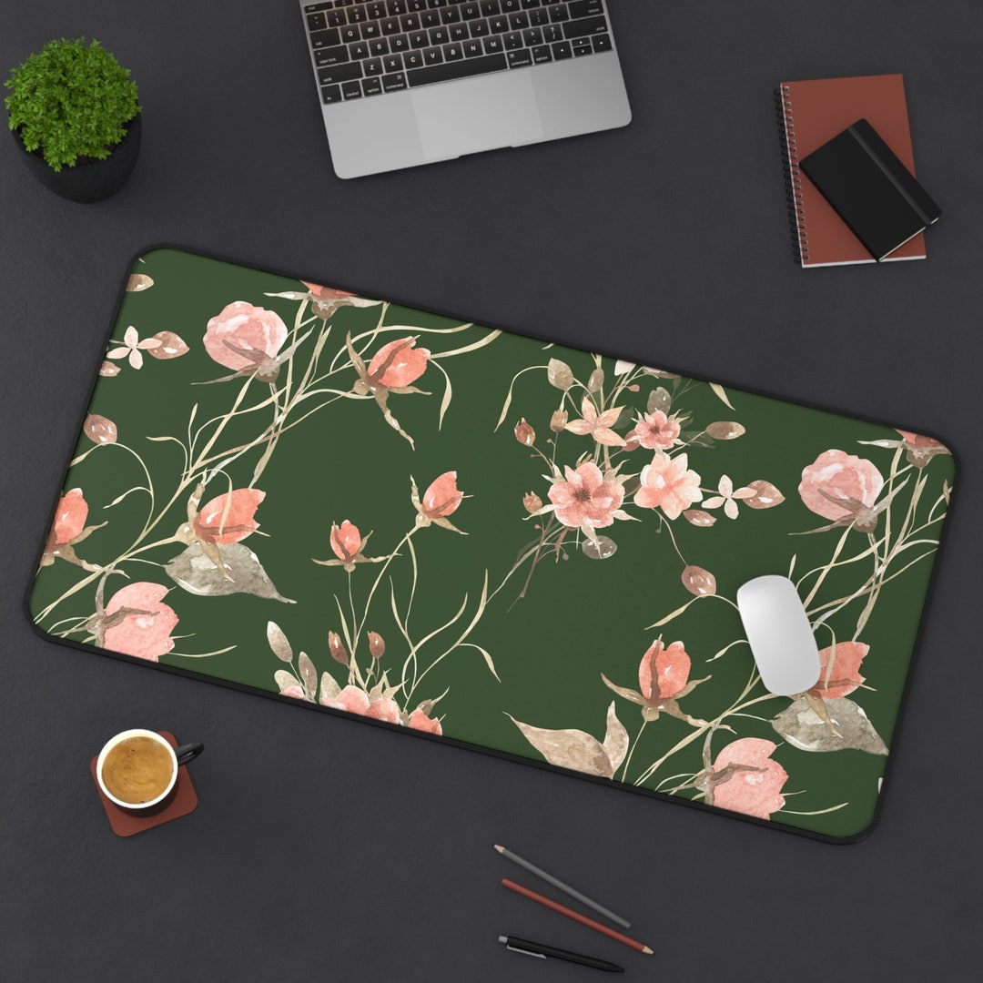 Green Desk Mat, Cute Desk Mat, Cottagecore Deskmat, Aesthetic Desk Mat
