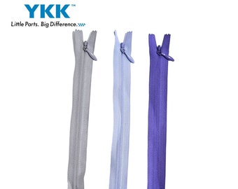 YKK Invisible zipper #3, Invisible Concealed Zip, Invisible Zipper Closed Bottom, Sewing zips for dress, Shades of Lavender Colour