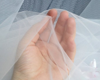 118 inches 3 meters Luxury tulle in white by the yard wide Soft white tulle fabric by the meter